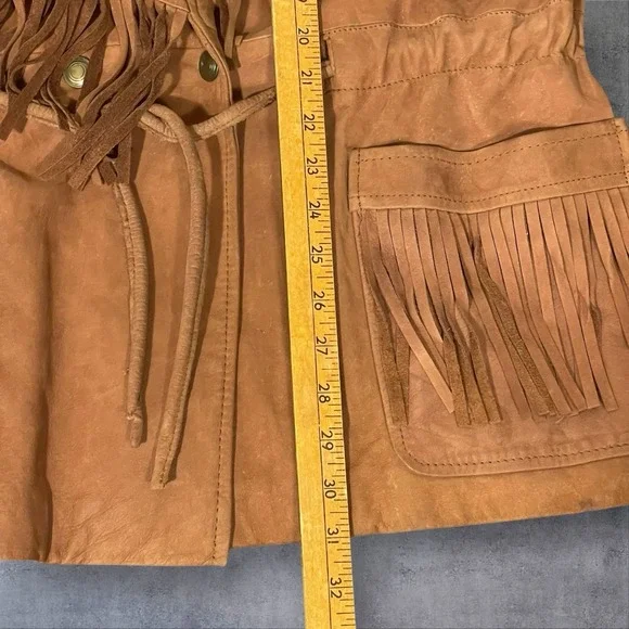 Vintage Laura Winston Leather Fringe Jacket Womens L Southwestern Boho Native - Picture 8 of 11
